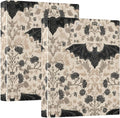 Gothic Bat Round Ring Binders Floral (7) 1.5 Inch 3 Ring Binder with Clipboard Holds 200 Sheets Office Home School
