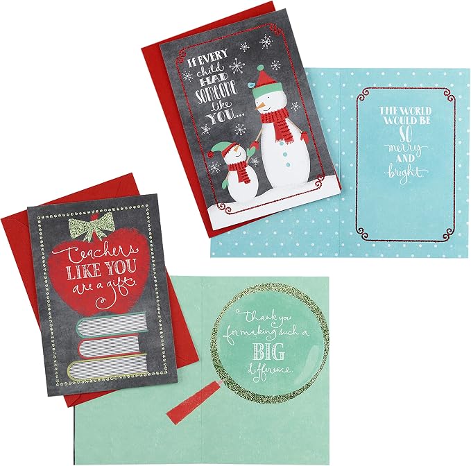 Hallmark Christmas Cards Assortment for Teachers or Babysitters from Children (10 Cards with Envelopes) (2299XXM3012)