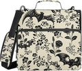 Goth Bat Flowers Binder Bag 3 Ring Zipper with Handle Shoulder Strap | for School Work Office Organizer Storage Case