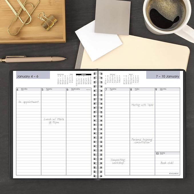 AT-A-GLANCE 2027 Planner, Weekly, 7" x 8.75", Column-Style, DayMinder, Black (G5900027)