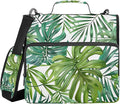 3 Ring Zipper Binder with Shoulder Strap Palm Leaves Tropical Plants Green 2 Inch Zippered Binder Bag 500 Sheet Capacity Multi Pockets for School Supplies