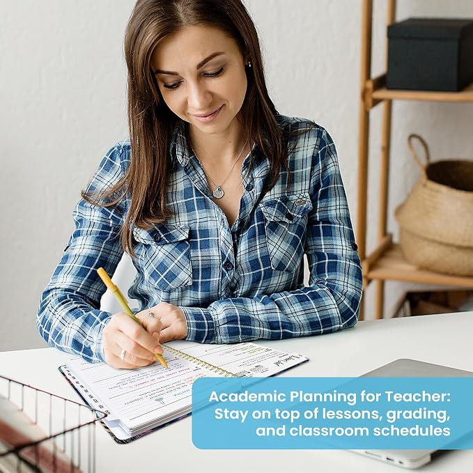 Planner 2026-2027, Monthly & Weekly Jul 2026-Jun 2027 Calendar Book | 6.3" x 8.5", Hardcover Spiral Planner with Tabs, School & Daily Pretty Agenda for Women, Students, Teachers, Ocean Whirl
