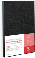 Binditek 16 Mil Leather-Textured Polycovers, 11x17 Inches, Black, 20 Pack | Leather-Textured Binding Covers, 11"x17" Ledger/Tabloid Size, Plastic Binding Presentation Covers, Square Corners, Unpunched