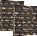 Fish Man Round Ring Binders 1.5 Inch Man I Love Fishing 3 Ring Clipboard Binder for Office School Work Supplies File Folder 200 Sheet Capacity 2 Pieces