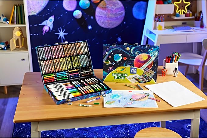 Crayola Inspiration Art Case Coloring Set, 140pc Space Theme – Art Kit for Kids, Crayons, Markers, Pencils, Gift for Boys & Girls, Ages 5, 6, 7, 8 [Amazon Exclusive]