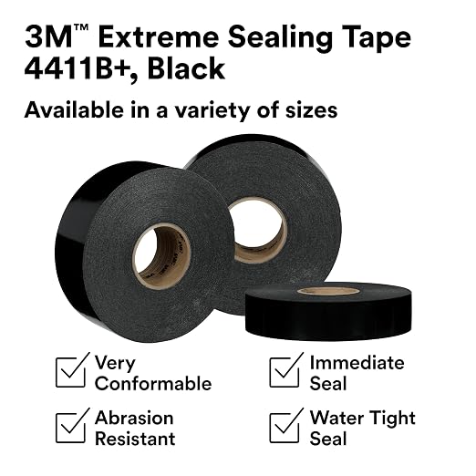 3M Black Extreme Sealing Tape 4411B+, 2 in x 36 yd, 1 Roll