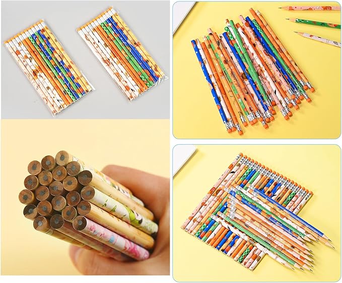 144pcs Thanksgiving Pencils with Eraser Wood Pencils Bulk (Thanksgiving, 144)