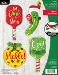 Bucilla, Felt Applique 4 Piece Ornament Making Kit, Merry Pickleball, Perfect for Holiday DIY Arts and Crafts Projects, 89711E