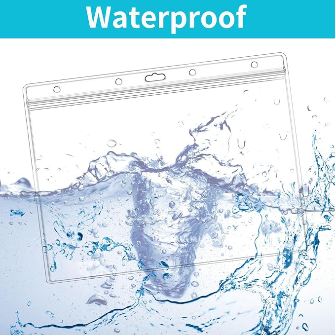 5 Pack Sheet Protectors，8.5" x 11" Waterproof Resealable Zip Wall Sign Holder Page Protectors Clear Photo Plastic Sleeves, Duty Work Pocket Hanging Sheet Protectors (Horizontal, 5 Pack)