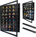 18*24 Large Black Shadow Box Frame with Removable Shelves,Shadow Boxes Display Cases for Small collectables，Deep Memory Box Display Case Trinket Shelf for Collection，Coins，Miniatures Figures