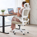 TRALT Office Chair Ergonomic Desk Chair - Gaming Chair with Lumbar Support | 330 LBS Home Office Desk Chairs with Headrest, Reading Chair with Flip-up Armrests, Comfortable Computer Chairs (1, Beige)