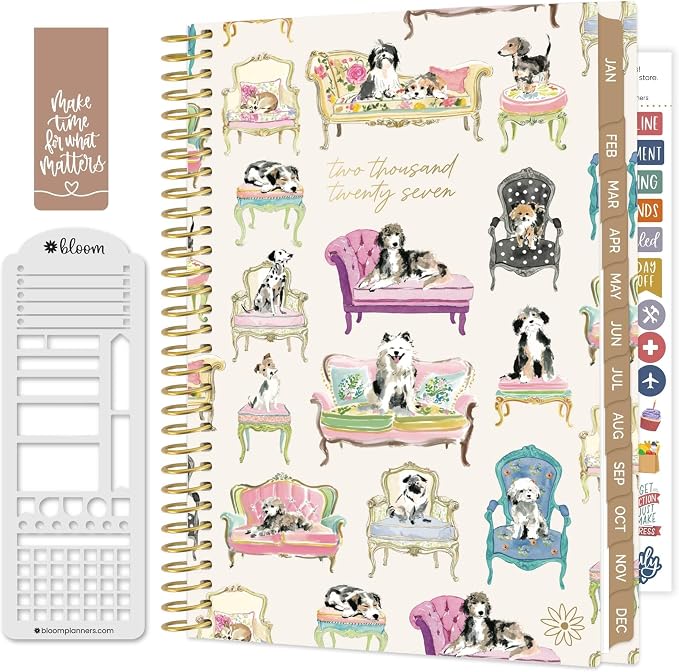bloom daily planners 2027 Planner (January - December 2027) - Weekly & Monthly Softcover Planner for Women - Calendar Year Inspirational Agenda Book with Stickers - 5.5" x 8.25" - Sit. Stay. Plan.