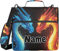 Custom Red Blue Dragons Fire Eyes 3 Ring Binder Bag 1.5 inch Personalized Name Binder Organizer 500 Sheet Documents Storage for School Office