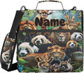 Custom Animals 3 Ring Binder Bag 1.5 inch Personalized Name Binder Organizer 500 Sheet Documents Storage for School Office