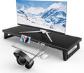 All-Metal Foldable Monitor Stand with 28cm Wide Desktop,, Headphone & Mic Jack, Detachable Phone Holder, (USB Hub Fast Charging Version, 760mm)