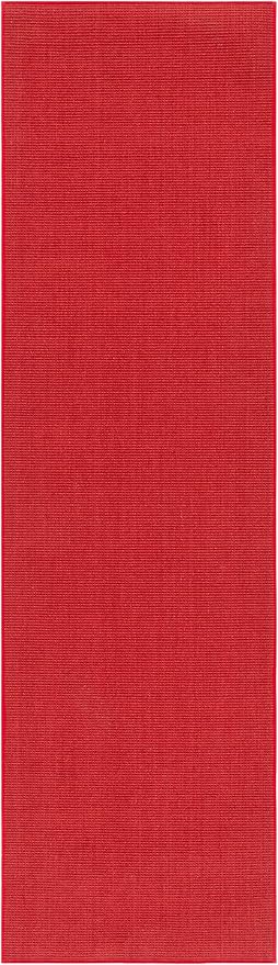 Martha Stewart x SAFAVIEH Area Rug Collection - 2'3" x 8' Runner, Red, Sisal & Jute, Farmhouse Style, Ideal for Living Room, Bedroom, Foyer, Hallway (MSR9501Q)