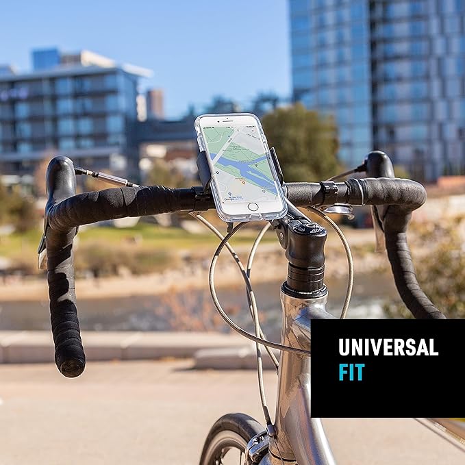 Nite Ize Squeeze Rotating Smartphone Bar Mount, Universal Bike Phone Holder For Bar or Stem, Compatible With MagSafe iPhone 12 Pro Max/Mini/Galaxy/Edge/Google Pixel and more