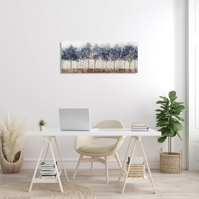 Modern Trees Floral Landscape, 17 x 40 Inch Canvas Wall Art | Stupell Industries · By Nina Blue · Ready to hang · Nature inspired for living room or office · Made in USA