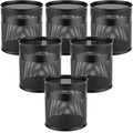 Segarty Pen Cup, 6 Pack Black Pen Holder for Desk, 3.9 x 4.2 inch Large Mesh Round Pencil Container Set Marker Holder Organizer for Office Supply, Desktop Accessories, School Student Teacher