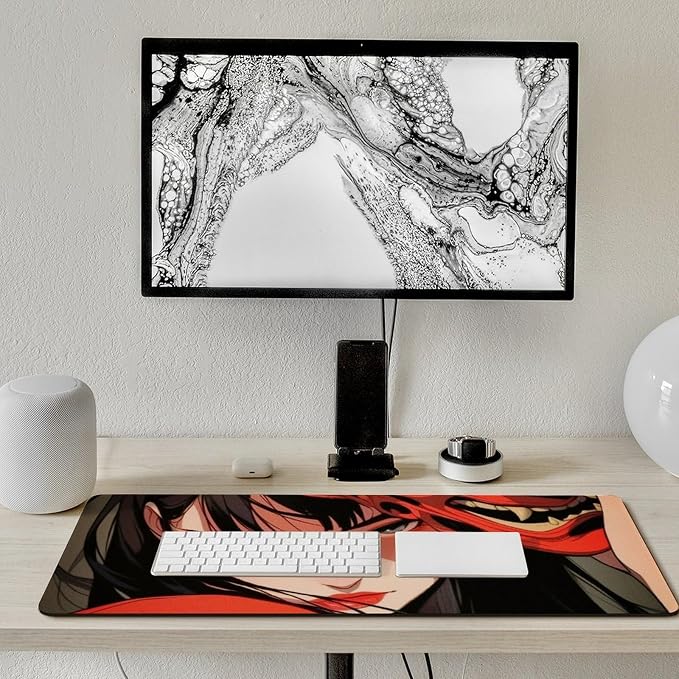 Large Mouse Pad Gaming Japanese Female Samurai Anime Girl Cool Desk Mat for Keyboard and Mouse Mat Non-Slip Rubber Desk Pad 40x90cm, Style