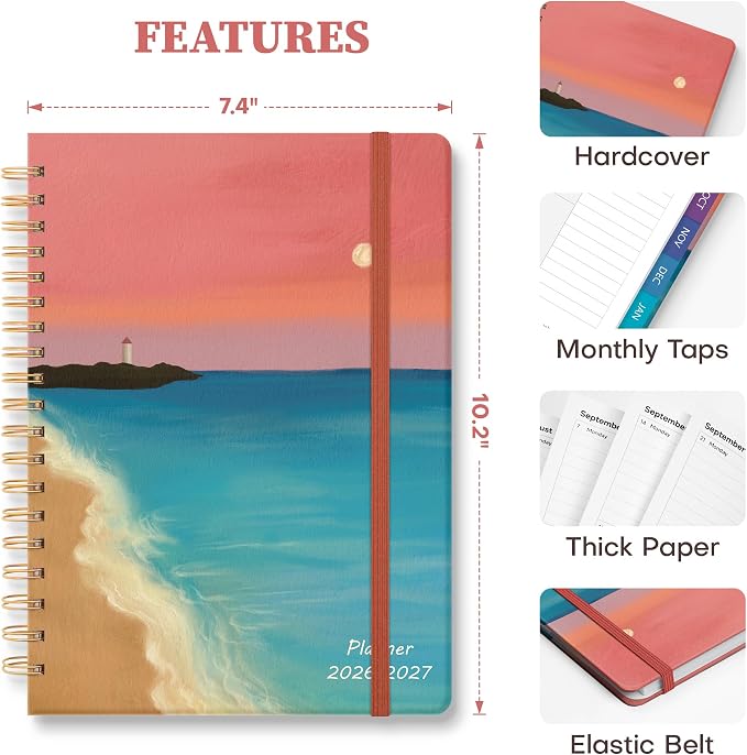 Planner 2026-2027 Weekly & Monthly Academic Planner, 7.4" x 10.2"