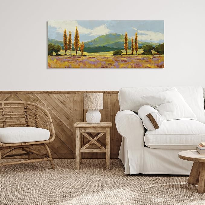 Stupell Industries 'Countryside with Dabbled Pastels', Canvas Art, 40 x 17 Inches, Easy to Hang and Sturdy, Made in USA, by Trevor Copenhaver | Stupell Industries | 40 x 17 Inches, Easy to Hang and Sturdy, Made in USA, by Trevor Copenhaver