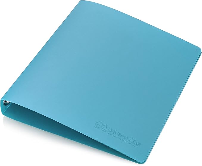 Premium Economy 3 Ring Binder, 1 Inch Pull-Open Round Rings, Holds 175 Sheets, Flexible, Lightweight, 4-Pack, Side Opening, Blue