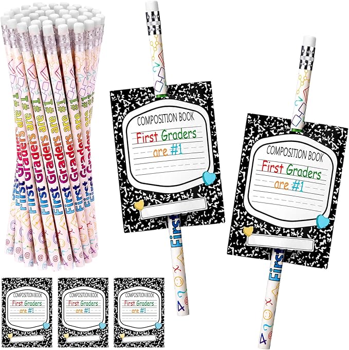 Tenceur 24 Set Back to School 1st Graders Pencils & Cards Gifts Bulk