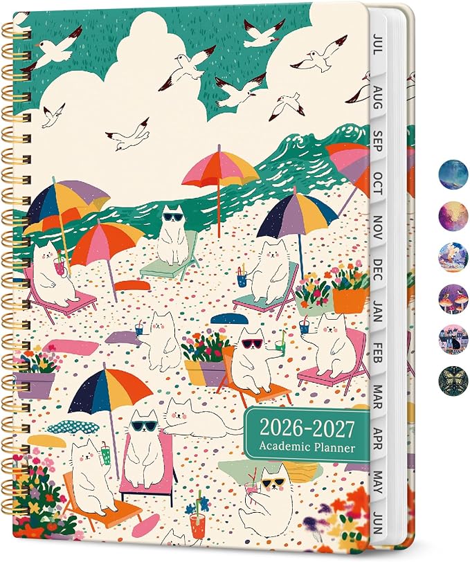 Academic Planner 2026-2027, Jul 2026-Jun 2027 Monthly & Weekly Planner