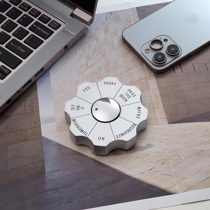 Natico Originals Rotating Decision Maker Paperweight, Fidget Spinner, Executive Gift, Desktop Organizer Trinket (60-2622)