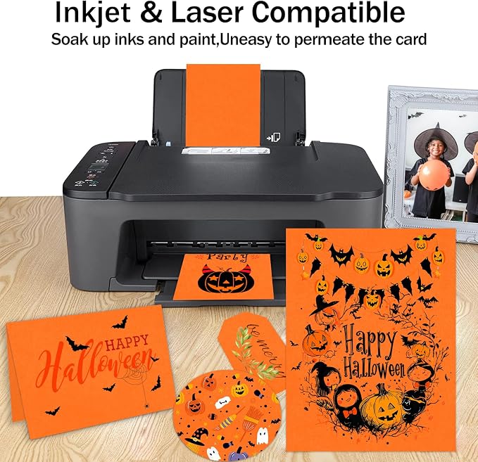 Orange Construction Paper 100 Sheets 80lb Cardstock Paper 8.5 x 11 | Goefun Halloween Orange Cardstock for Christmas, Crafts, DIY Cards