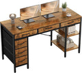 OLIXIS 55 Inch Computer Desk with 6 Fabric Drawers, for Home Office Work | 6 Fabric Drawers & Reversible Gaming Desk, Office Workstation, Corner Desk with Storage, Home Office,Living Room,Dorm, Brown