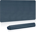 Patikil Desk Mat - 35"x17" Non-Slip Waterproof PU Leather Desk Pad Dual Sided Office Home Work Study, Dark Blue