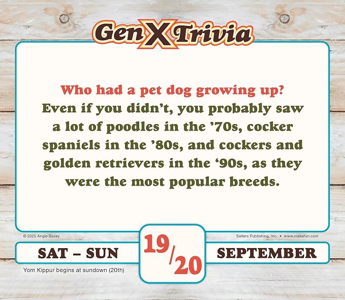 Daily Gen X Trivia 2026 Desk Calendar: Boxed Page-a-Day Nostalgia Quiz Calendar with Day-to-Day Pop Culture, Music, Movies & Throwback Challenges