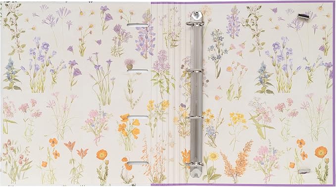 Grupo Erik 4 Ring Binder A4 - Wild Flowers, Stationery Gifts | A4 Folder with Elastic closure, School Folders for Paperwork A4, Back to School Supplies | Cute Stationary Gifts