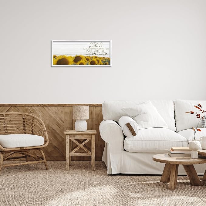 Sunflower Meadow Stand Tall, 10 x 24 Inch Framed Giclée Print | Stupell Industries · By Kim Allen · Ready to hang · Great for home or office · Made in USA
