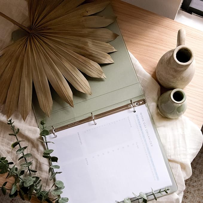 Samsill Plant Based Durable D-Ring Binders – 0.5 Inch 3 Ring Binder with 125 Sheet Capacity, Eco Friendly School and Office Supplies (Single, Sage)