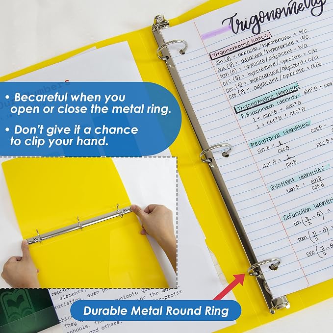 BAZIC Products 1" Swirl Poly 3-Ring Binder, 1 Pocket, 48-Case | round rings, 1 in swirl poly 3-ring binder, 1 inside pocket, holds up to 175 sheets, Durable poly
