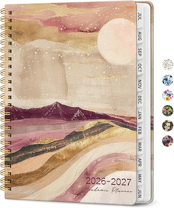 Taja Planner 2026-2027, Jul 2026-Jun 2027 Monthly & Weekly Calendar Planner | 8.5" x 11", Hardcover Academic Calendar, Teacher Student Agenda Book with Tabs, School Office Supplies, Landscape