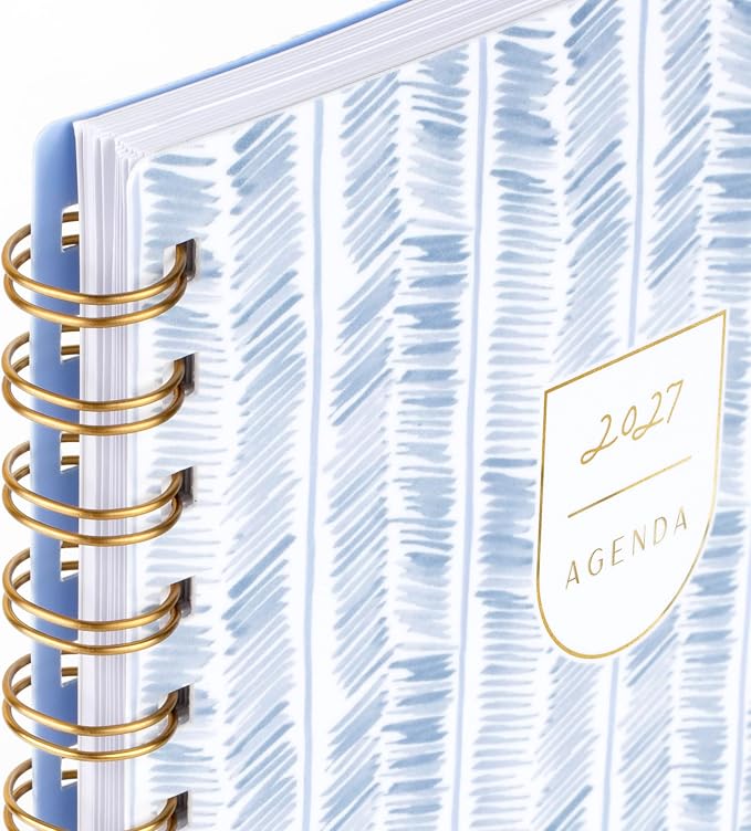 Mead Cambridge 2027 Planner, Weekly & Monthly, 5.5" x 8.5", Leah Bisch, Herringbone (LB55-200-27)