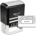 MaxMark Large Self-Inking Rubber Date Office Stamp with Deposited Phrase & Date - Black Ink, 12-Year Band - Style 5