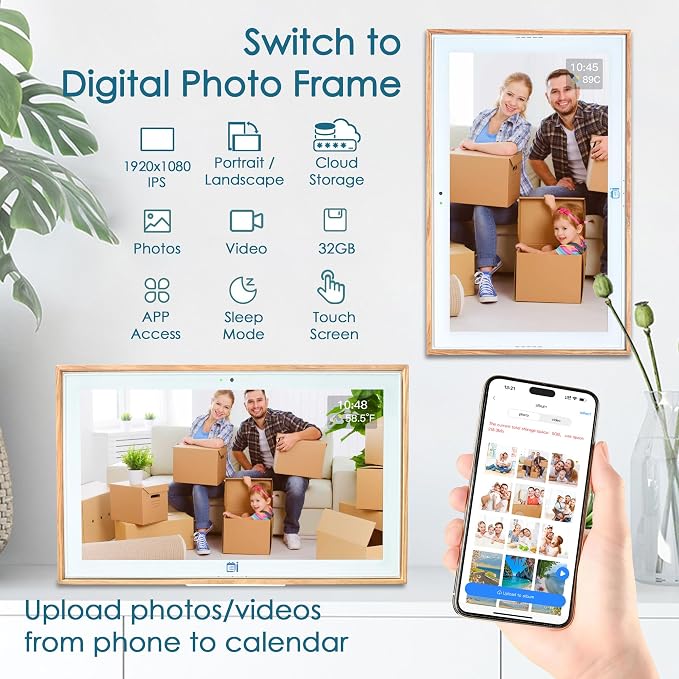 15.6" Digital Wall Calendar No Monthly Fee Family Hub Touchscreen