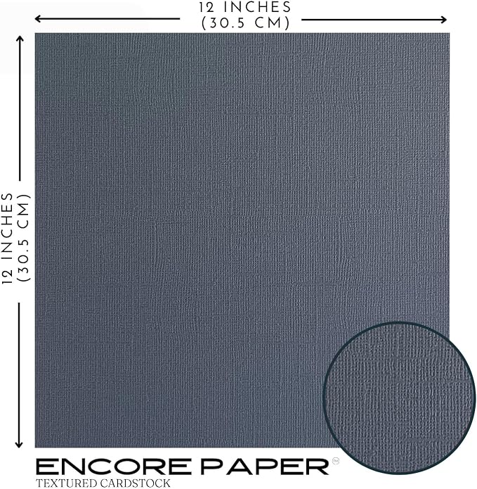 Slate Blue—12x12 Textured Cardstock | 80lb Textured Blue - Gray Scrapbook Paper | Premium Cardstock for Cricut Cutting | 25 Sheets