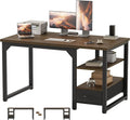 48 in Computer Desk with Drawer, 1" Thick Reversible Office Desk | Modern Writing Table with Storage Shelves, Heavy Duty Industrial Study Desk for Home Bedroom Work
