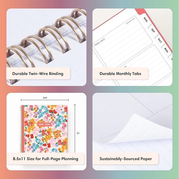 Blue Sky Gen Z 2025-2026 Weekly & Monthly Academic Planner, 8.5"x11" Gladys