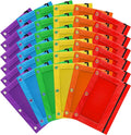 Pencil Pouch for 3 Ring Binder, 36 Pack 3-Holes Zipper Pencil Pouches in Assorted Colors, Durable Binder Pencil Case Bag for Office School College Supplies (36P-6c-2601)