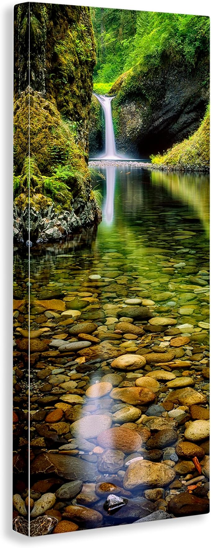 Stupell Industries Clear Stream Waterfall, 17 x 40 Inch Canvas Wall Art | Stupell Industries · By Dennis Frates · Ready to hang · Nature inspired decor for living room or office · Made in USA