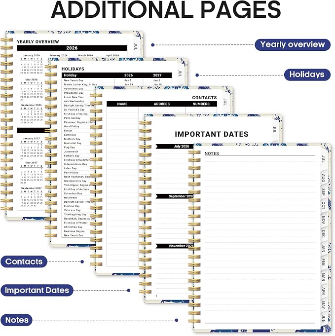 Academic Planner 2026-2027, Jul 2026-Jun 2027 Monthly & Weekly Planner