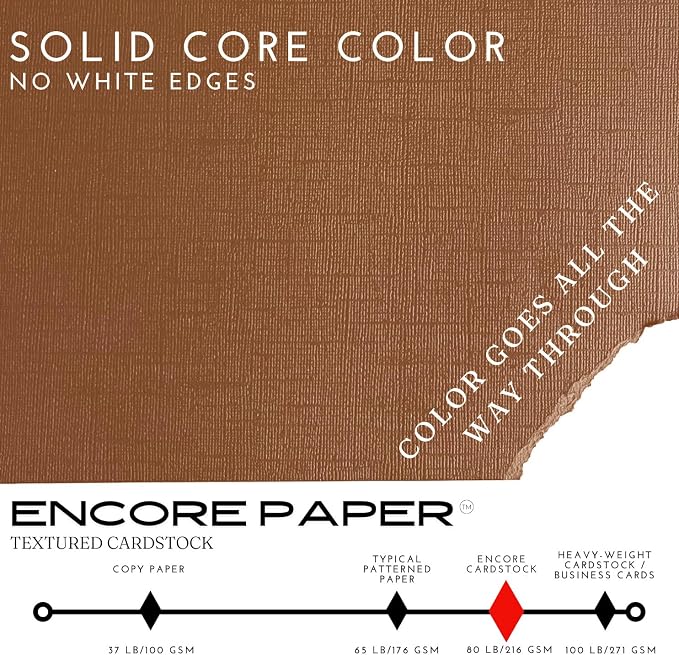 Mocha—12x12 Textured Cardstock | 80lb Textured Brown Scrapbook Paper | Premium Cardstock for Cricut Cutting | 25 Sheets