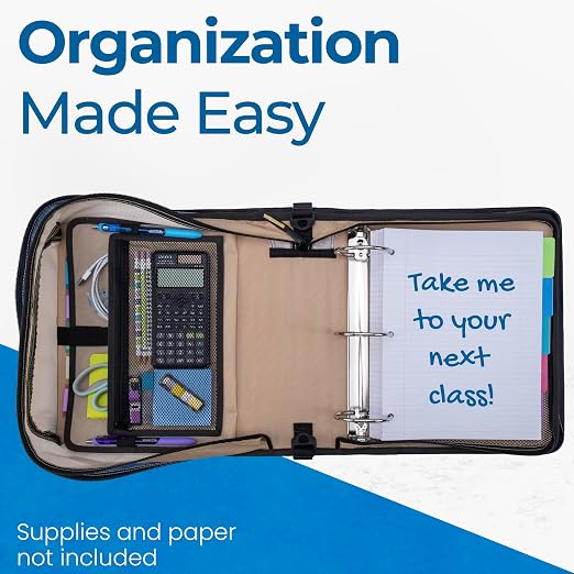 Case-it School Zipper Binder | 3-Inch O-Rings | 600-Sheet | D-146 OG Camo | Mighty Zip Tab, 5-Subject Expanding File Folder, Multiple Pockets, Storage Organizer, Shoulder Strap, Office